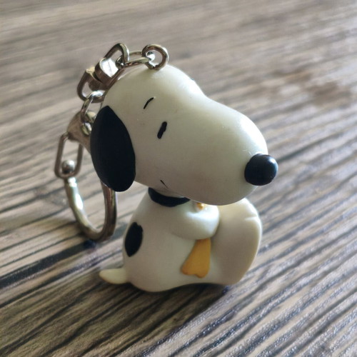 Snoopy & Woodstock Mini Figure Keychain used, vintage Plastoy