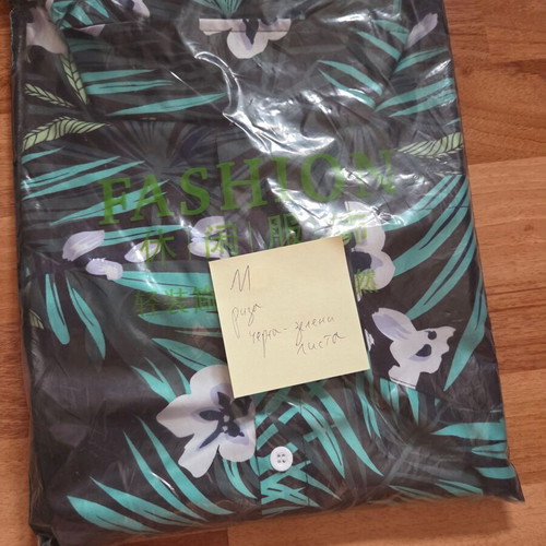 Men's summer shirt size M, new, black and green