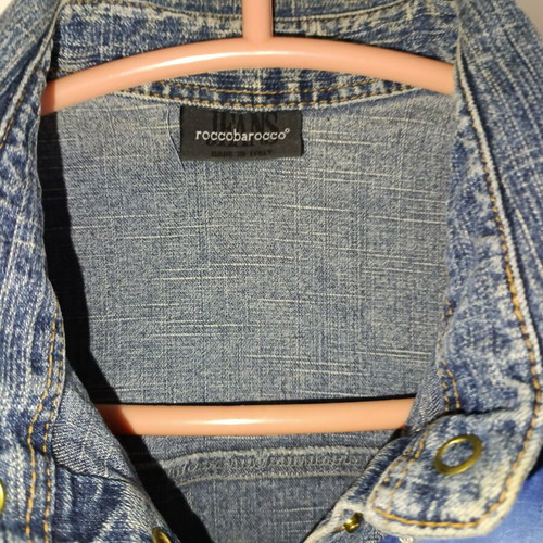 Roccobarocco Denim Vest Hand-Painted Custom Artwork Like New
