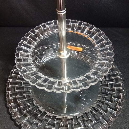 Nachtmann Bossa Nova two-tier serving tray, crystal