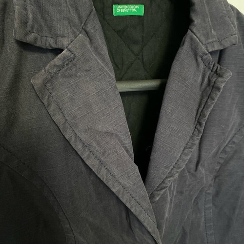 Benetton coat used, casual, 100% cotton, dark blue