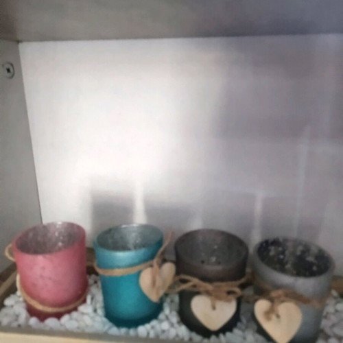 Decorative tray with 4 tealight holders like new