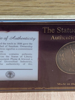 Αυθεντικό επετειακό μενταγιόν Άγαλμα της Ελευθερίας 1886-1986