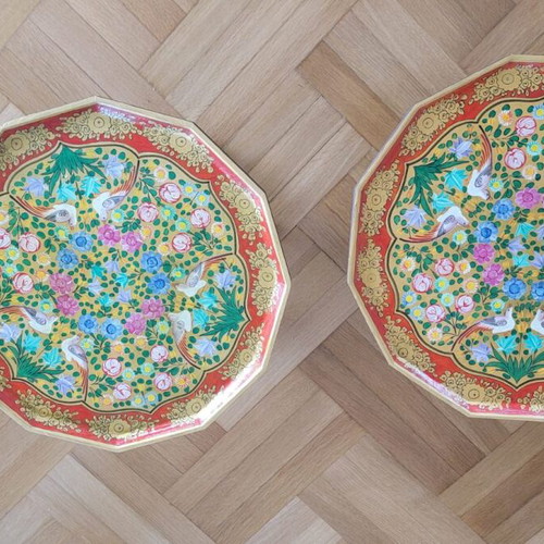 Wooden side tables handmade and handpainted, new