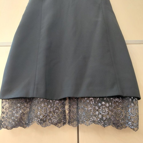 Anna Riska Glamour tailored black dress with lurex lace trim size L like new