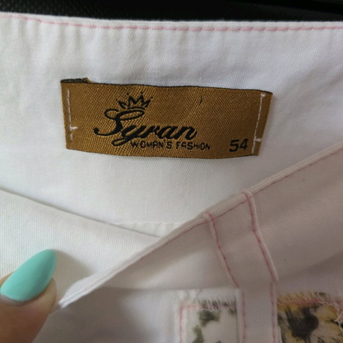 Top Ten Syran Long Women's Skirt like new, double fabric, size 54, white and pink