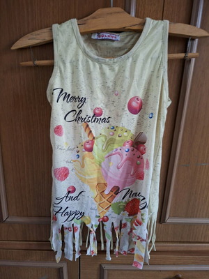 Gülnur Kids summer children's top used with fringes and cherry print