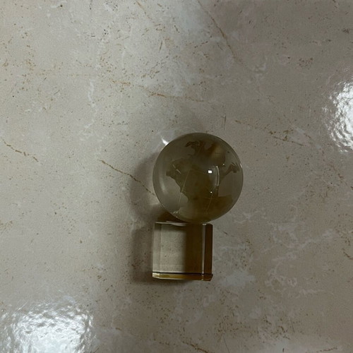 Crystal small globe on base new, flawless