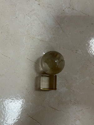 Crystal small globe on base new, flawless