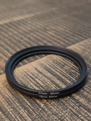 Step-up ring set 72-82mm & 77-82mm like new for DSLR lenses