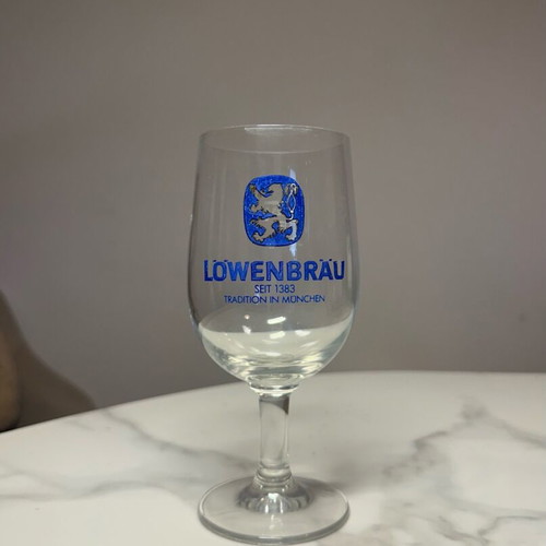 Löwenbräu 0.25l beer glass used, rare collectible