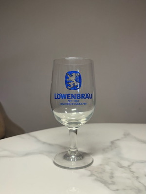 Löwenbräu 0.25l beer glass used, rare collectible