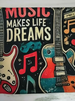 Decorative pillowcase Music 40x40cm new