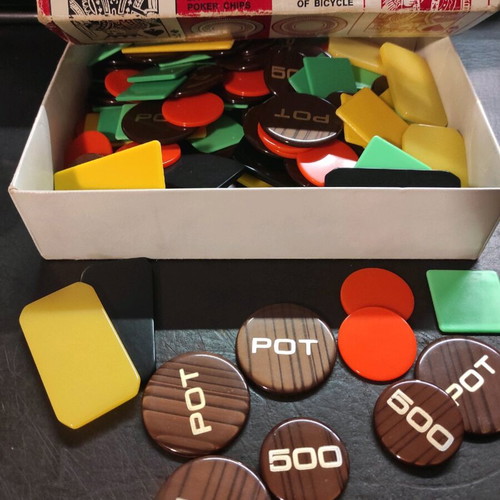 Bicycle poker chip set used, board game 2 pack