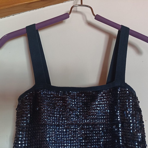 BCBG Max Azria evening mini dress with sequins, new, blue, XS