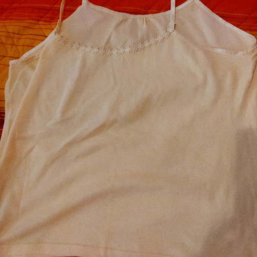 Cotton tank top with flowers used, size L