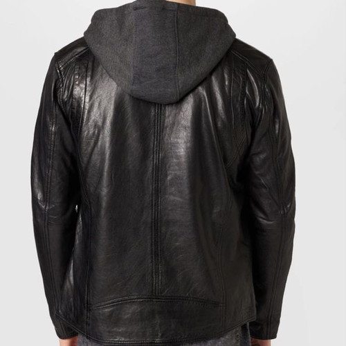 Maze Biker Leather Jacket new, black, size L