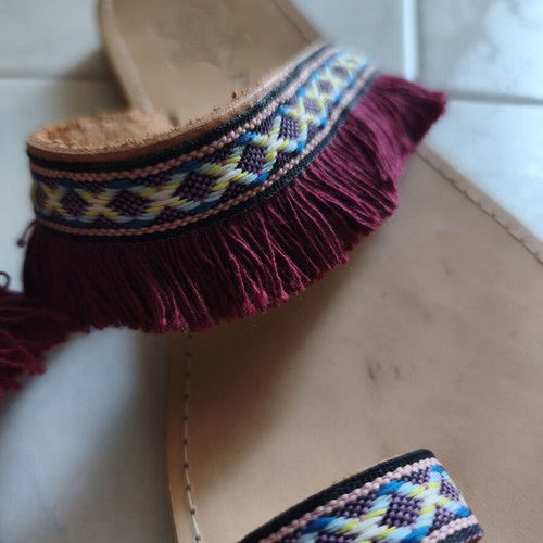 Handmade sandals slippers like new, size 37, multicolor purple