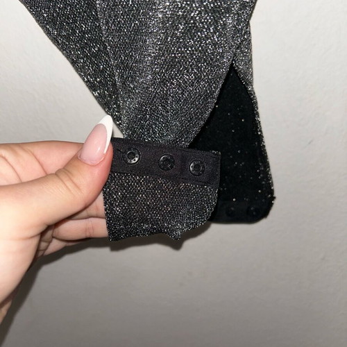 Glitter bodysuit H&M new, size XS, black and silver