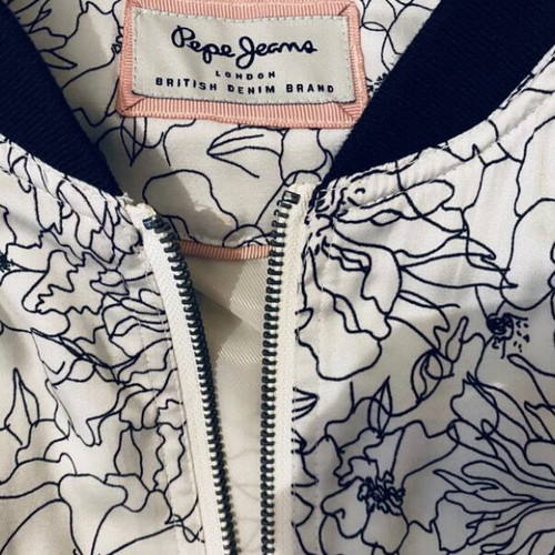 Pepe Jeans Bomber Jacket white-black floral, like new, size S