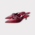 Red buckle slingback sandals and platforms new, size 38