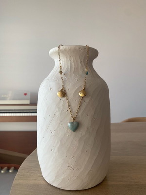 Summer handmade necklace new with turquoise and gold elements