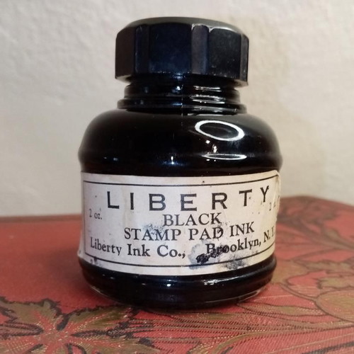 Vintage Liberty Stamp Pad Ink used, full, 1930