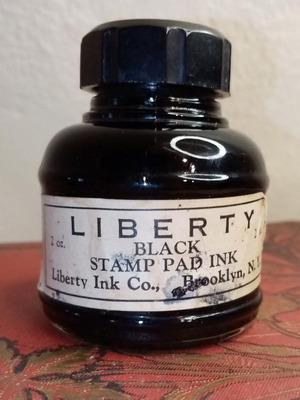 Vintage Liberty Stamp Pad Ink used, full, 1930