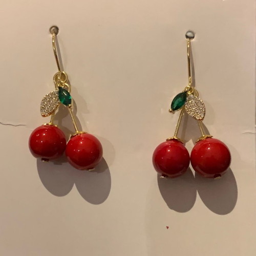 Cherry earrings new, cherry-shaped