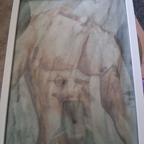 Painting "Γυμνο" framed 20×30cm, like new, signed