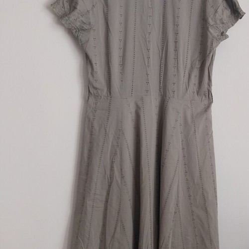 Bhs women's midi dress, size NL, khaki, flared bottom