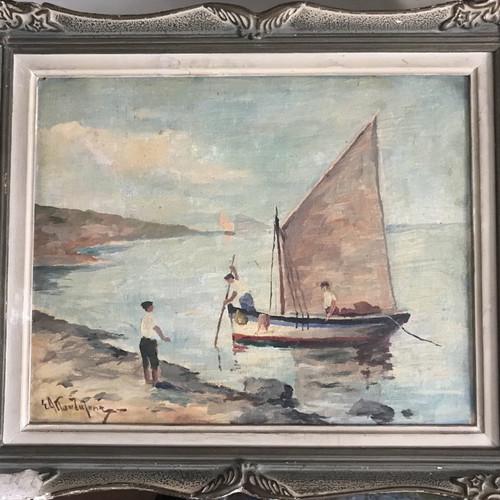 E. Pantazopoulos painting used, 100-year-old oil painting