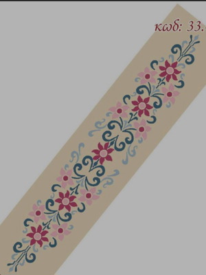 Embroidered table runner with threads included, new