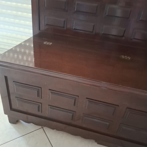 Paulo sofa like new with storage carved wood