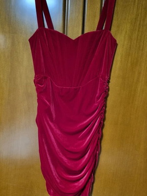 Velvet dress red like new, size Medium