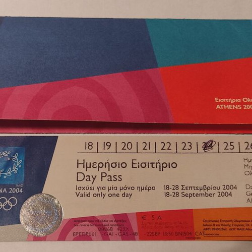 Athens 2004 Olympic Games Day Pass ticket used