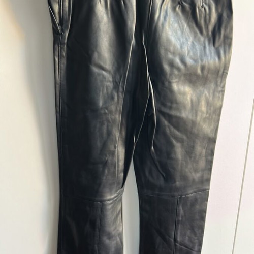 H&M black vegan leather straight pants like new, size 12 EU 40