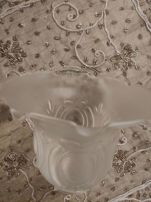 Glass lampshade new white color with embossed decorative designs