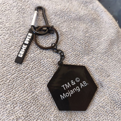 Minecraft keychain new, black and green