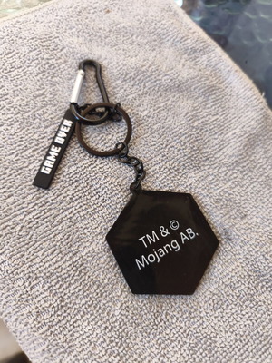 Minecraft keychain new, black and green