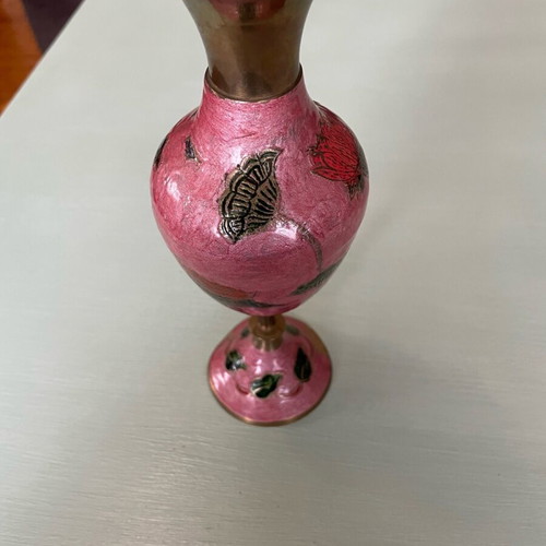 Bronze vase used, painted with enamel from Metsovo