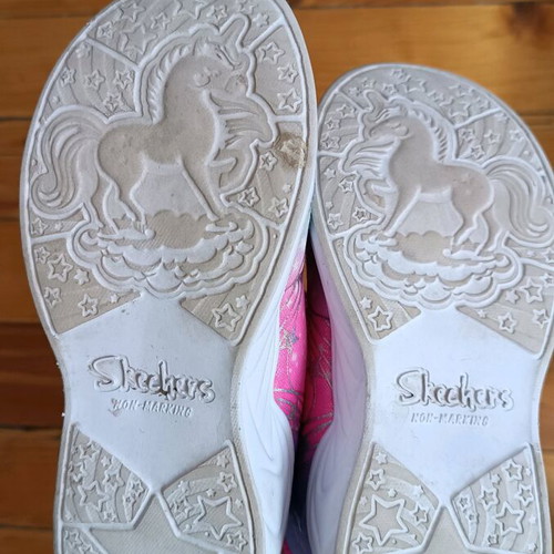 Skechers girls' boots like new, pink and colorful, size 32