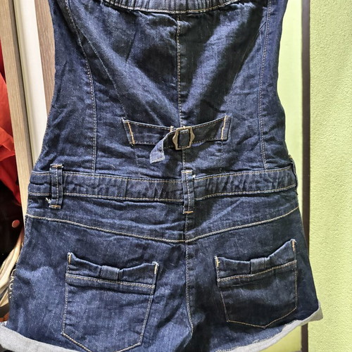 Mango short denim jumpsuit like new, size S, blue