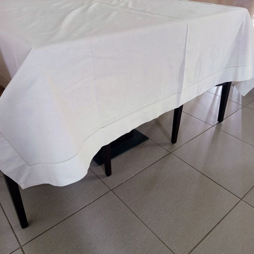 Vintage cotton tablecloth used with handmade edging