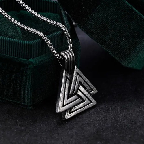 Viking Triangle Pendant Retro Necklace
