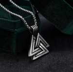 Viking Triangle Pendant Retro Necklace