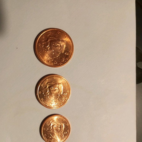 Set of 3 uncirculated euro coins 1, 2, 5 cents France 2011 new