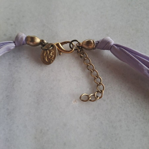 Nikos Garbis handmade necklace with amethyst and bronze motif, like new
