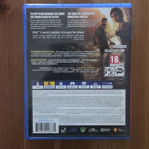 The Last of Us Remastered PS4 game used, PlayStation Hits edition