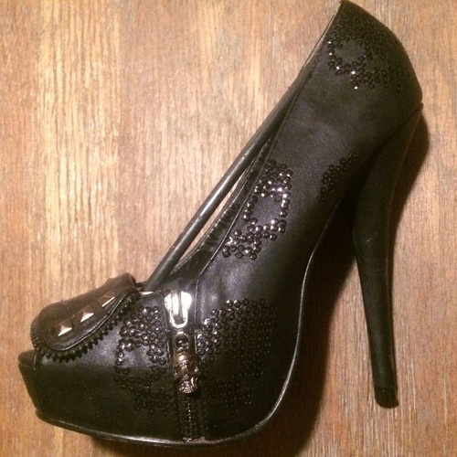 NEW ΙRON FIST PEEP TOE STILETTO PUNK/BIKER/GOTH ΠΛΑΤΦΟΡΜΑ No37